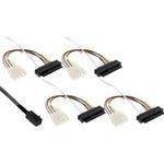 InLine® Mini SAS HD Kabel, SFF-8643 zu 4x SFF-8482 (29-pol.) + Strom, 1m (27632B)