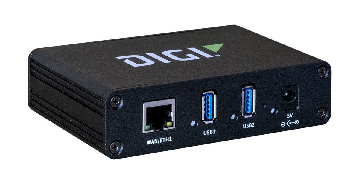 Digi AnywhereUSB 2 Plus Managed USB-Hub 2x USB 3.1 Gen 1 Gigabit Ethernet Schwarz