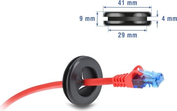 Delock Gummi Kabeldurchführung rund O schwarz (67328)