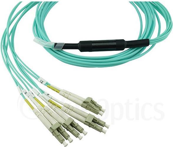 Kompatibles Dell EMC CBL-MTP12-4LC-OM3-1M BlueOptics LWL Breakout Patchkabel, MTP/UPC, 4xDuplex LC/UPC, 1 Meter, Multimode G50/125µm, OM3, Markenfaser, 3.0mm LSZH aqua, 8 Kerne und MTP Stecker ohne Pins, inkl. Messprotokoll (CBL-MTP12-4LC-OM3-1M-BO)