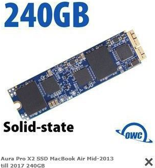 OWC Aura Pro X2. SSD Speicherkapazität: 240 GB, SSD-Formfaktor: M.2, Lesegeschwindigkeit: 2989 MB/s, Schreibgeschwindigkeit: 1208 MB/s, Komponente für: PC/notebook (OWCS3DAPT4MB02) (B-Ware)