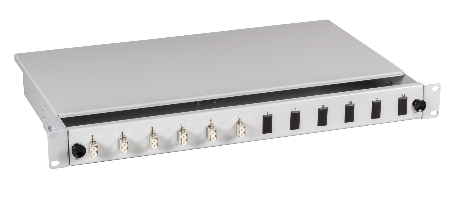 EFB Elektronik Spleißbox LC 50/125µm OM2 ausziehbar 48 Pigtails 24 Kupplungen