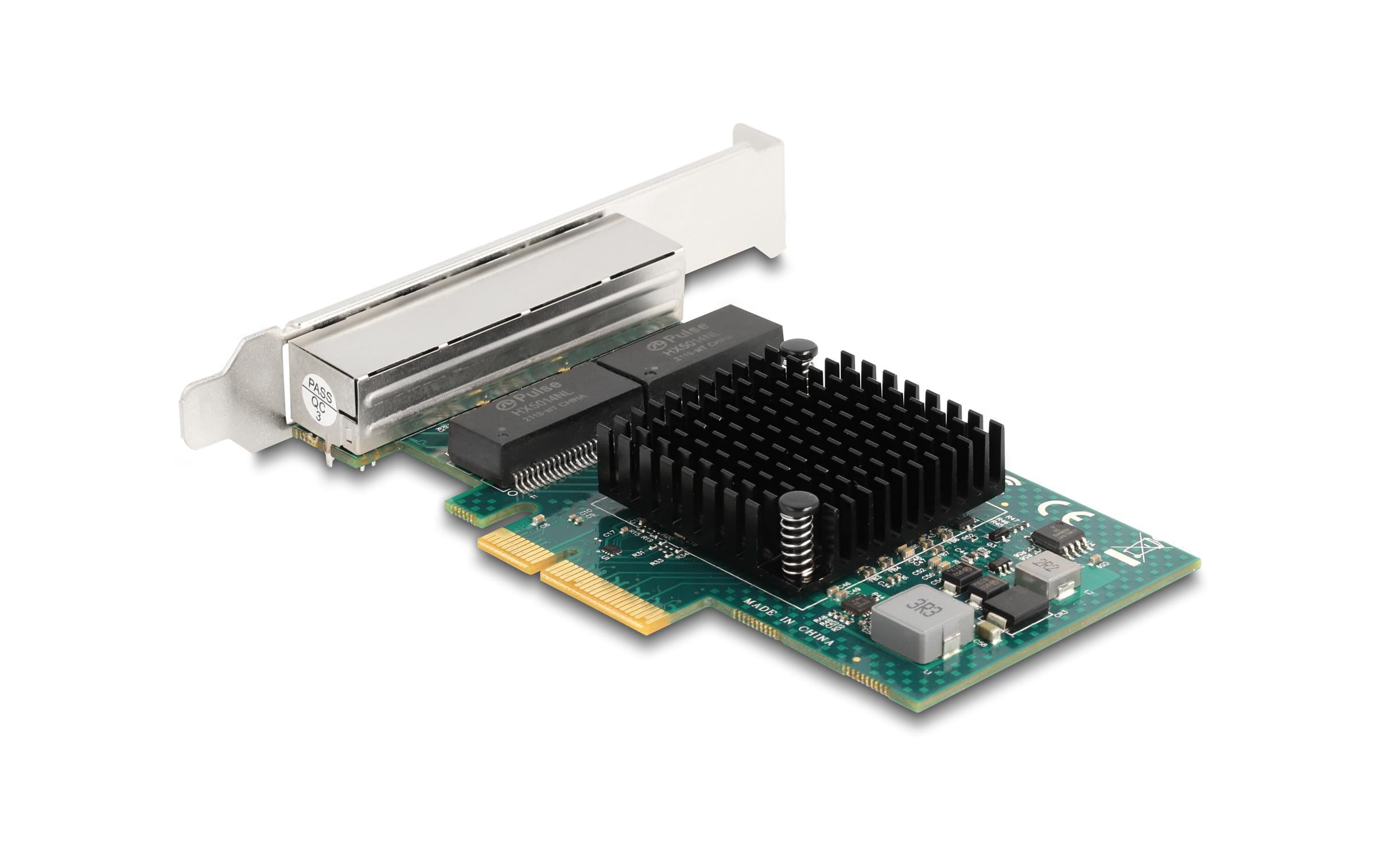 Delock 88208 Netzwerkkarte PCI Express x4 4x RJ45 Gigabit LAN Low-Profile Grau