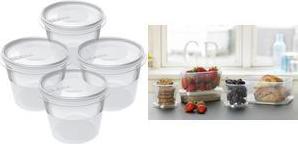 plast team Gefrierdosen-Set Helsinki, 0,3 Liter, 4er Set transparent, rund, aus PP, lebensmittelsicher, spül - 1 Stück (15900101)