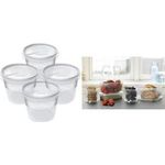 plast team Gefrierdosen-Set Helsinki, 0,3 Liter, 4er Set transparent, rund, aus PP, lebensmittelsicher, spül - 1 Stück (15900101)