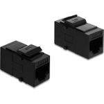 Delock Keystone Modul Kupplung RJ14 Buchse zu RJ14 Buchse Cat.3 Kunststoff schwarz (91377)