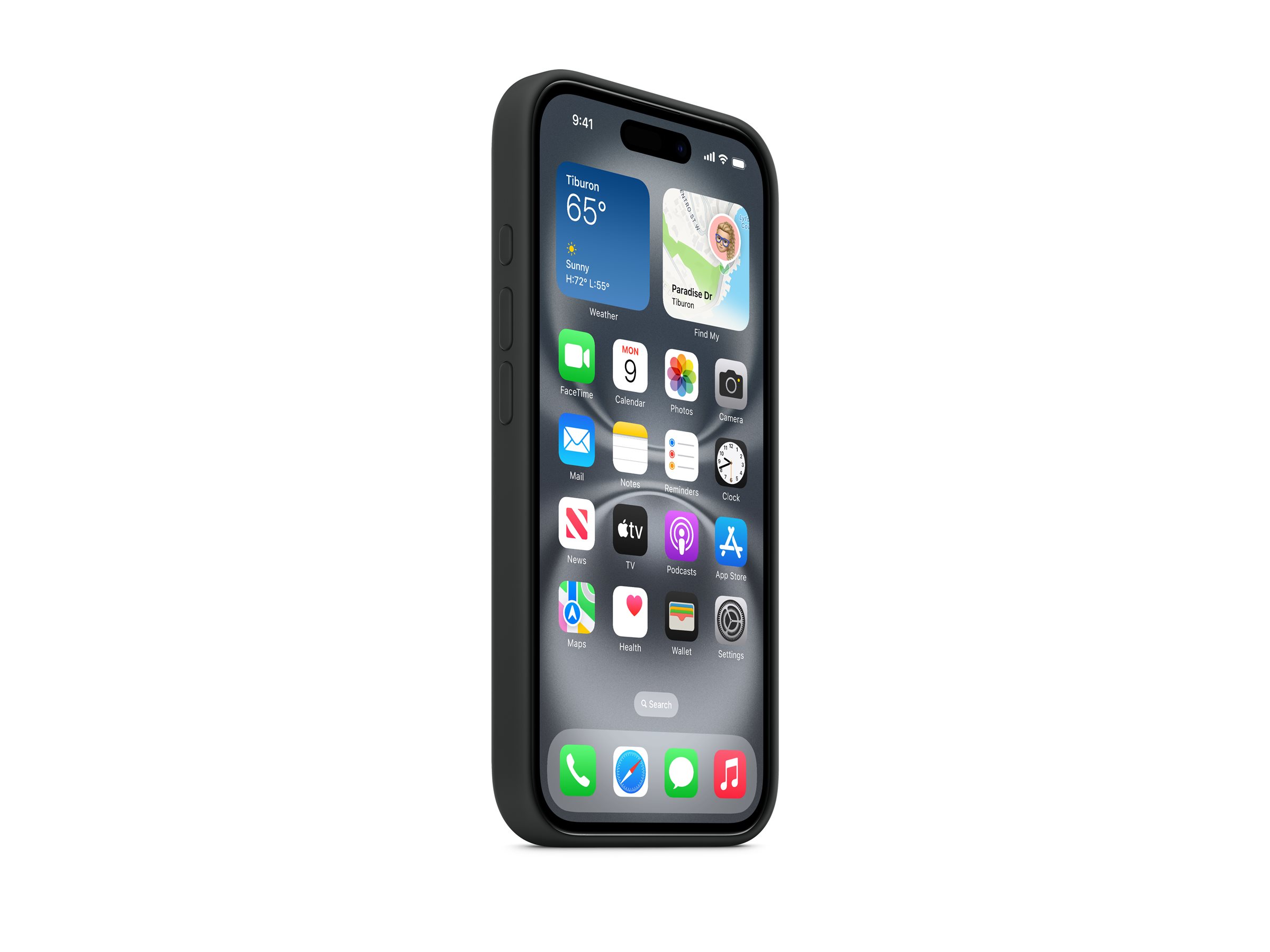 Apple iPhone 16 Silikon Case mit MagSafe 6,1" Schwarz