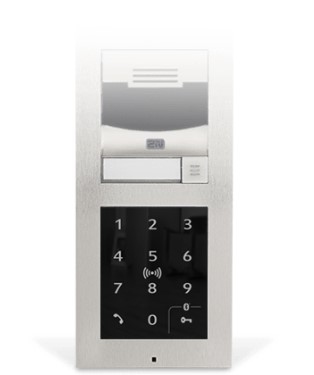 2N 91550947 IP Verso Basis-Zugangskontrollleser mit Touch-Tastatur, Bluetooth und RFID 125 kHz Schwarz