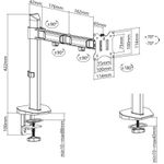 ACT AC8335 Flachbildschirm-Tischhalterung 81,3 cm (32" ) Klemme /Bolzen Silber (AC8335)