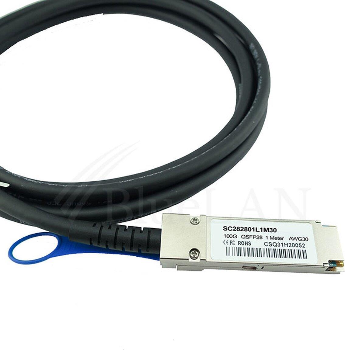 Kompatibles HPE X240 JL272A BlueLAN SC282801L3M26 QSFP28 Direct Attach Kabel, 100GBASE-CR4, Infiniband EDR, 30AWG, 3 Meter (JL272A-BL)