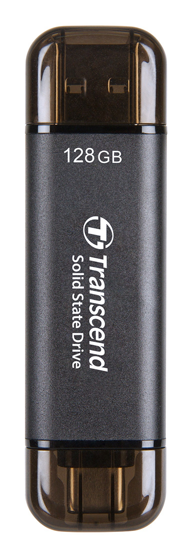 Transcend ESD310C Externe SSD 128 GB USB 10 Gbps Typ-C/A Schwarz