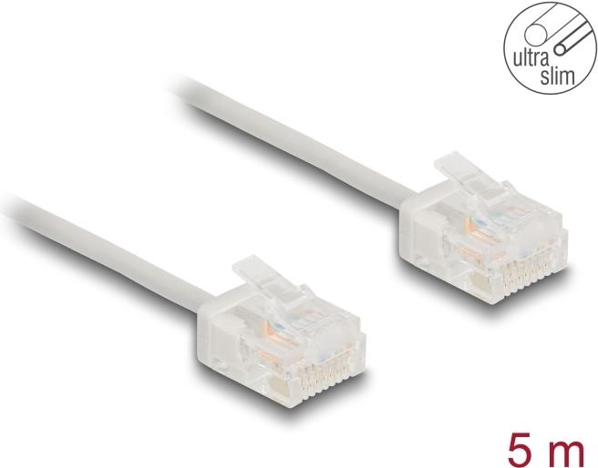 Delock RJ45 Netzwerkkabel Cat.6 UTP Ultra Slim 5 m grau mit kurzen Steckern (80771)