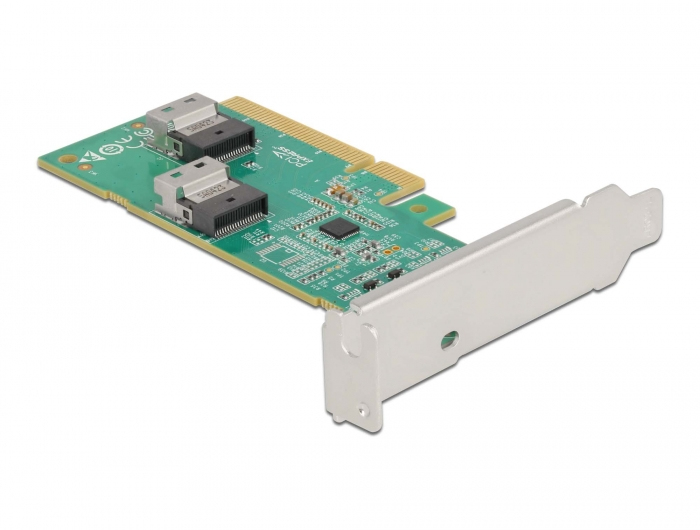 Delock 90076 PCIe 4.0 x8 Speicher-Controller 2 x SFF-8654 NVMe Silver