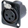 Neutrik XLR-Steckverbinder Flanschbuchse, Kontakte gerade Polzahl: 3 Schwarz NC3FD-LX-B 1 St. (NC3FD-LX-B)