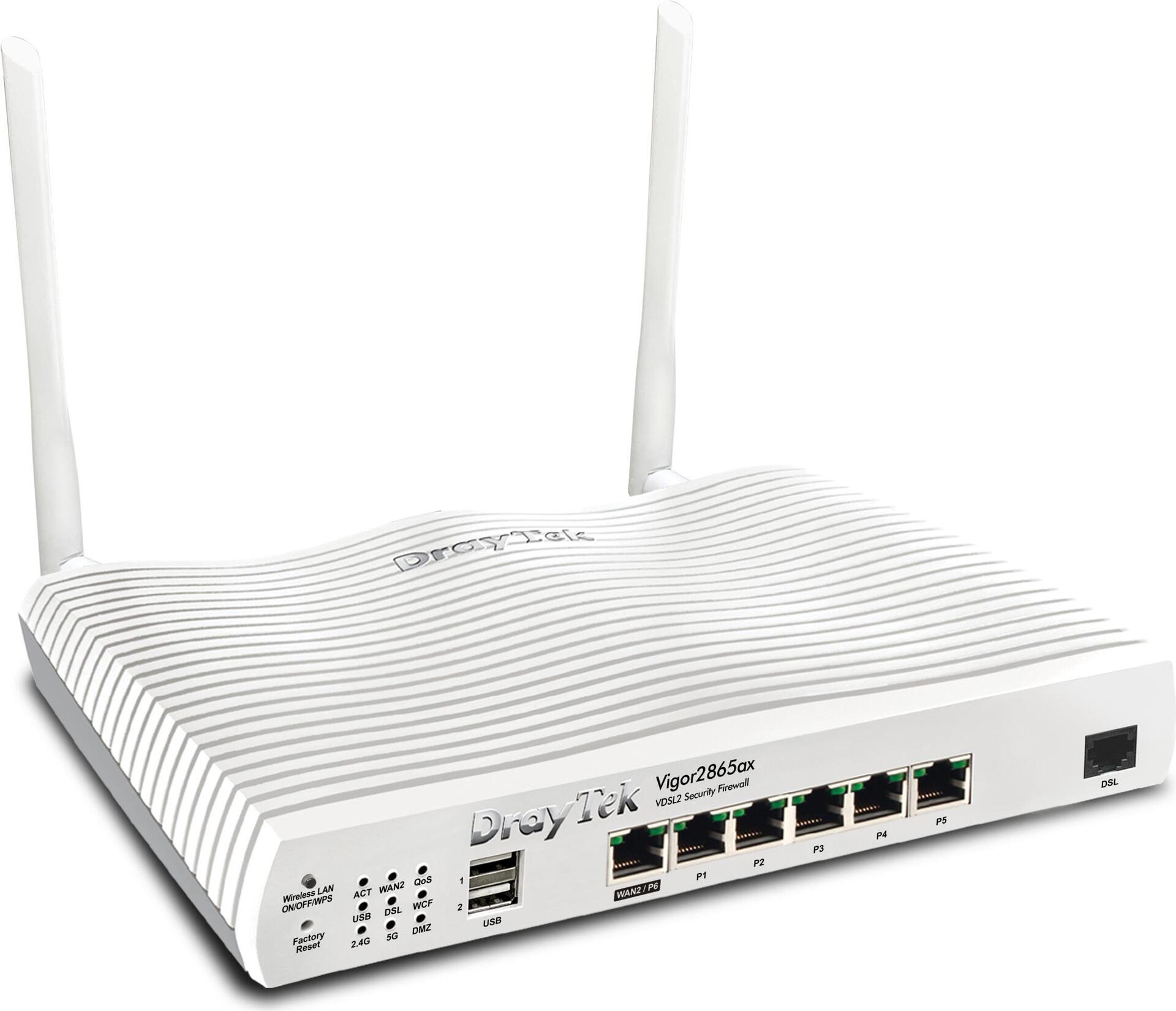 Draytek Vigor 2865ax WLAN-Router Gigabit Ethernet Dual-Band (2,4 GHz/5 GHz) Weiß (v2865ax-B-DE-AT-CH)