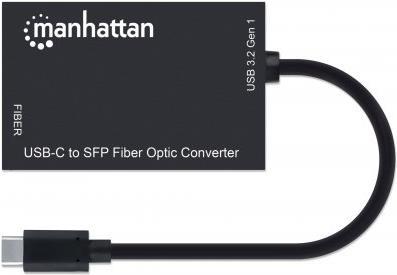 Manhattan USB-C to SFP Fiber Optic Converter (153508)