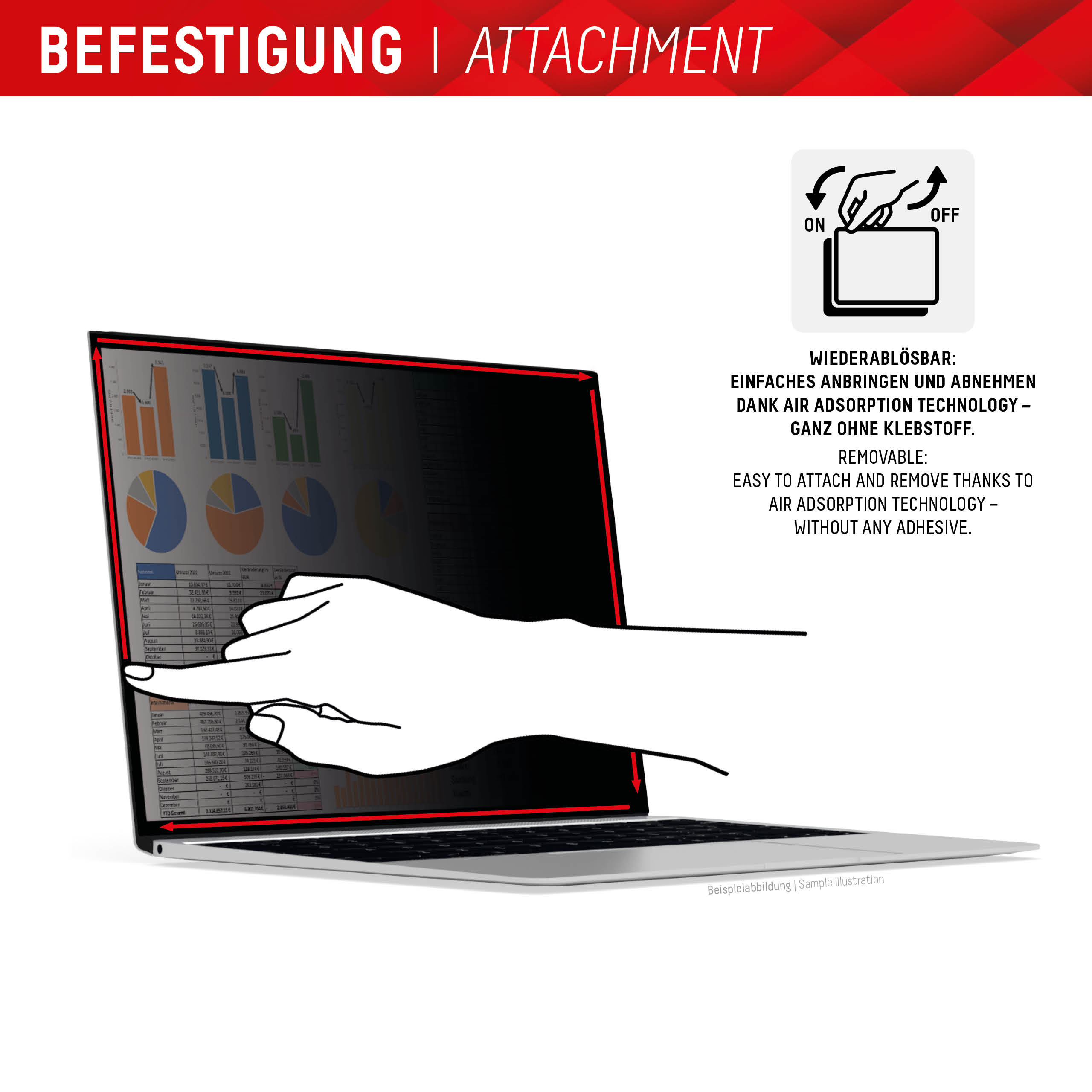 E.V.I. DISPLEX Privacy Safe Uni 14" Rahmenloser Blickschutzfilter 16:10