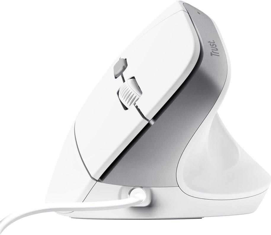 Trust Bayo II Ergonomische Vertikalmaus USB 2400 DPI Weiß