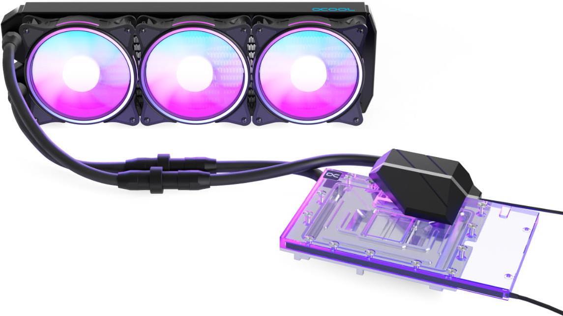 ALPHACOOL Eiswolf 2 AIO - 360mm RTX 4080 Founders Edition (schwarz/transparent, inkl. Backplate)