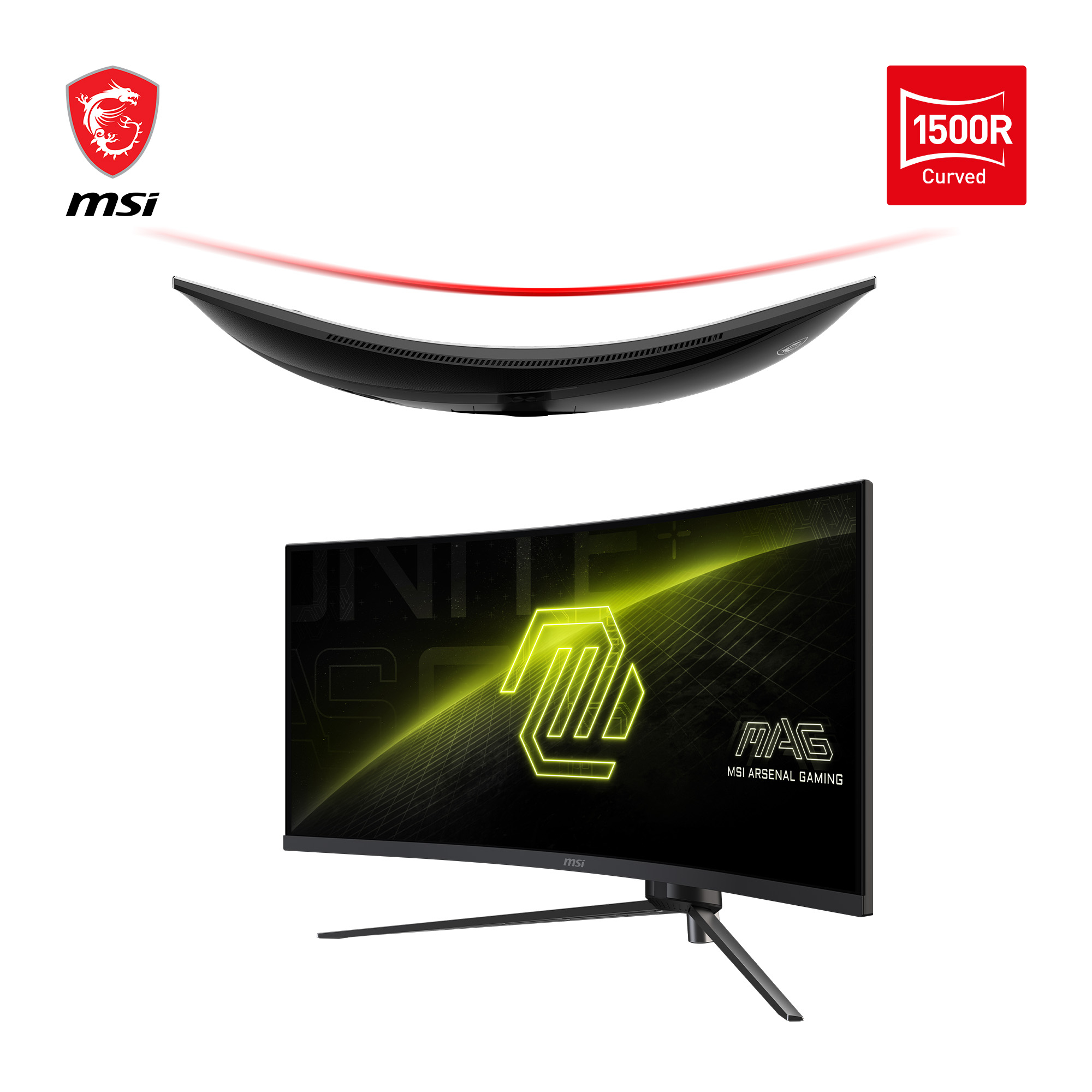 MSI MAG 345CQRDE Curved Gaming Monitor 34" UWQHD VA 180 Hz 1 ms Schwarz