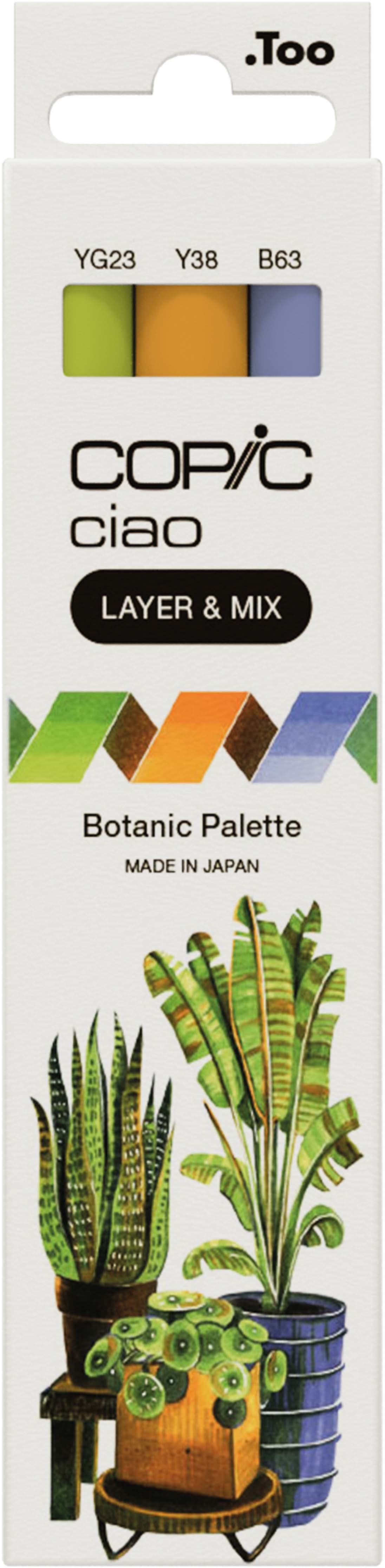 Copic Ciao Botanic Palette Layoutmarker-Set 3 St. Blau Grün Orange