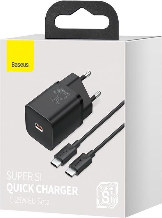 Baseus TZCCSUP-L01 Ladegerät für Mobilgeräte Smartphone Schwarz AC - USB Schnellladung Indoor (TZCCSUP-L01)
