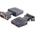 S/CONN maximum connectivity Adapter, VGA Stecker auf HDMI-A Buchse + 3,5mm Klinken Buchse, 1080p (10-01005)