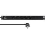 Lanview 19'' rack mount power strip 1U 10A with 5 x Schuko type - Rack-Modul (LVR-3MSCH-LIC-SCH5)