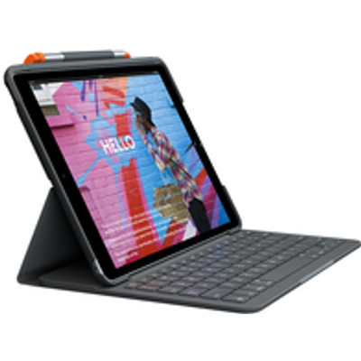 Logitech Slim Folio Tablet-Tastatur mit BookCover - Passend für Marke: Apple iPad 10.2 (2019), iPad 10.2 (2020) (920-009474)