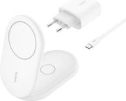 Belkin BoostCharge 15W Qi2 Magnetic 2in1 - wireless charger, white (WIZ028VFWH)