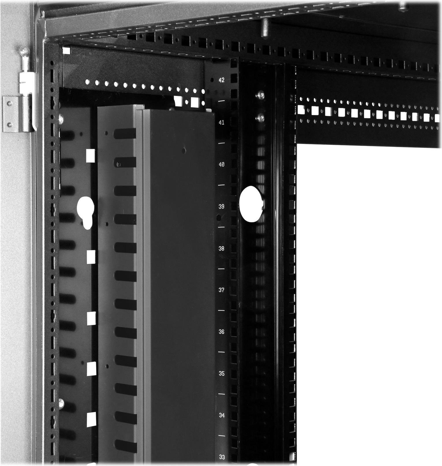 StarTech.com Vertikaler Kabelordner mit Finger Duct 0U 1,8 m 40U Schwarz