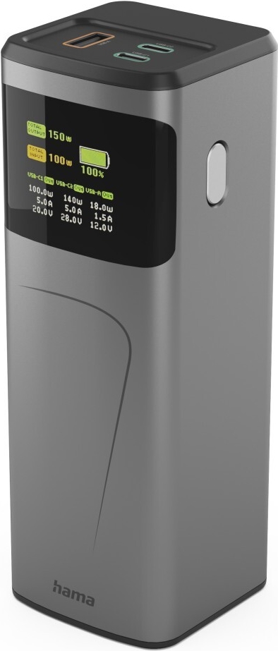 Hama Power Pack High Power, 150 W, 24000mAh, 2x USB-C, USB-A, Schnellladen (00201742)