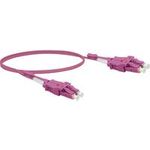 LWL Patchkabel Uniboot, 50/125 µm, OM4-Faser, LC Duplex Stecker/ LC Duplex Stecker, UPC, erika, 5,0 m UPC-Schliff (392954)