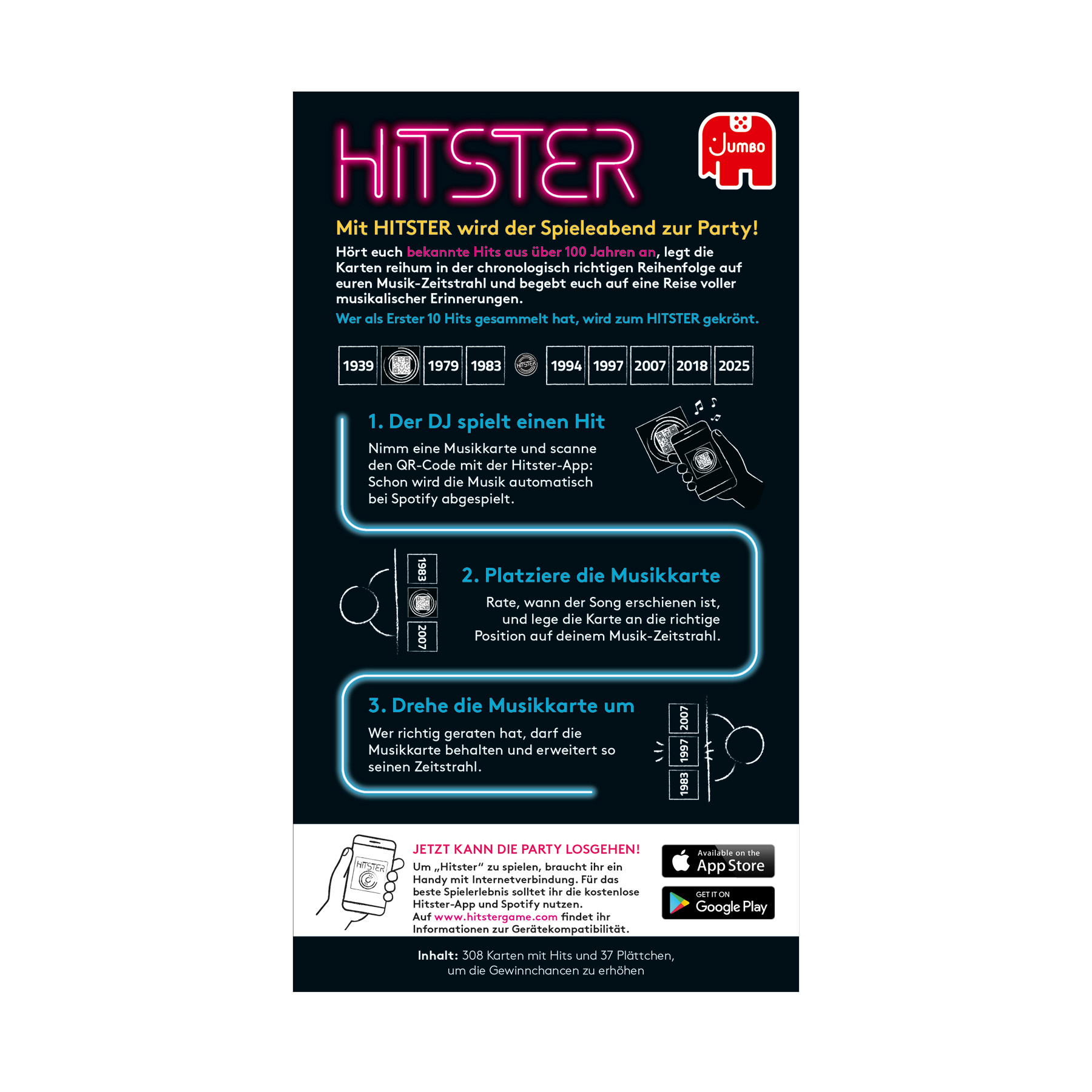 Jumbo Hitster Original Kartenspiel