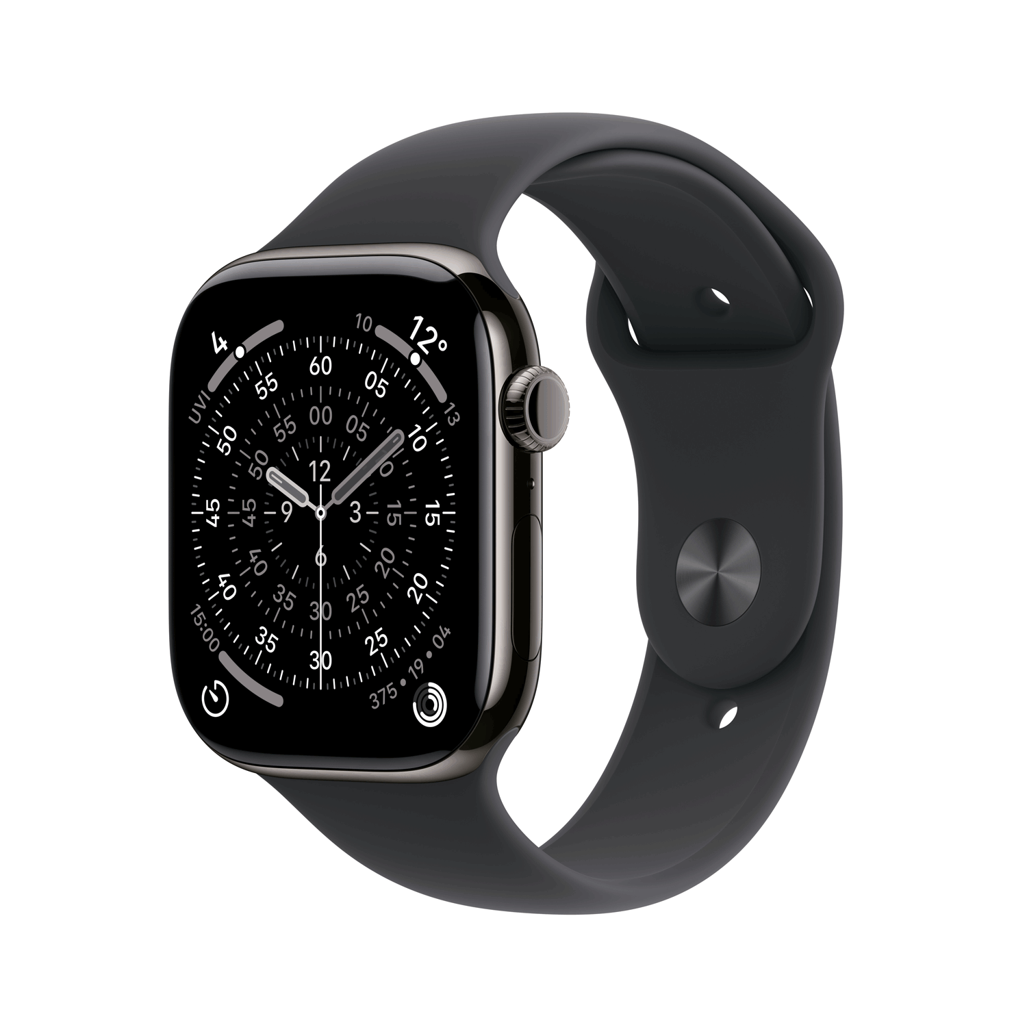 Apple Watch Series 11 GPS + Cellular 42mm Slate Titanium Case with Black Sport Band - M/L (MF8T4ZR/A)