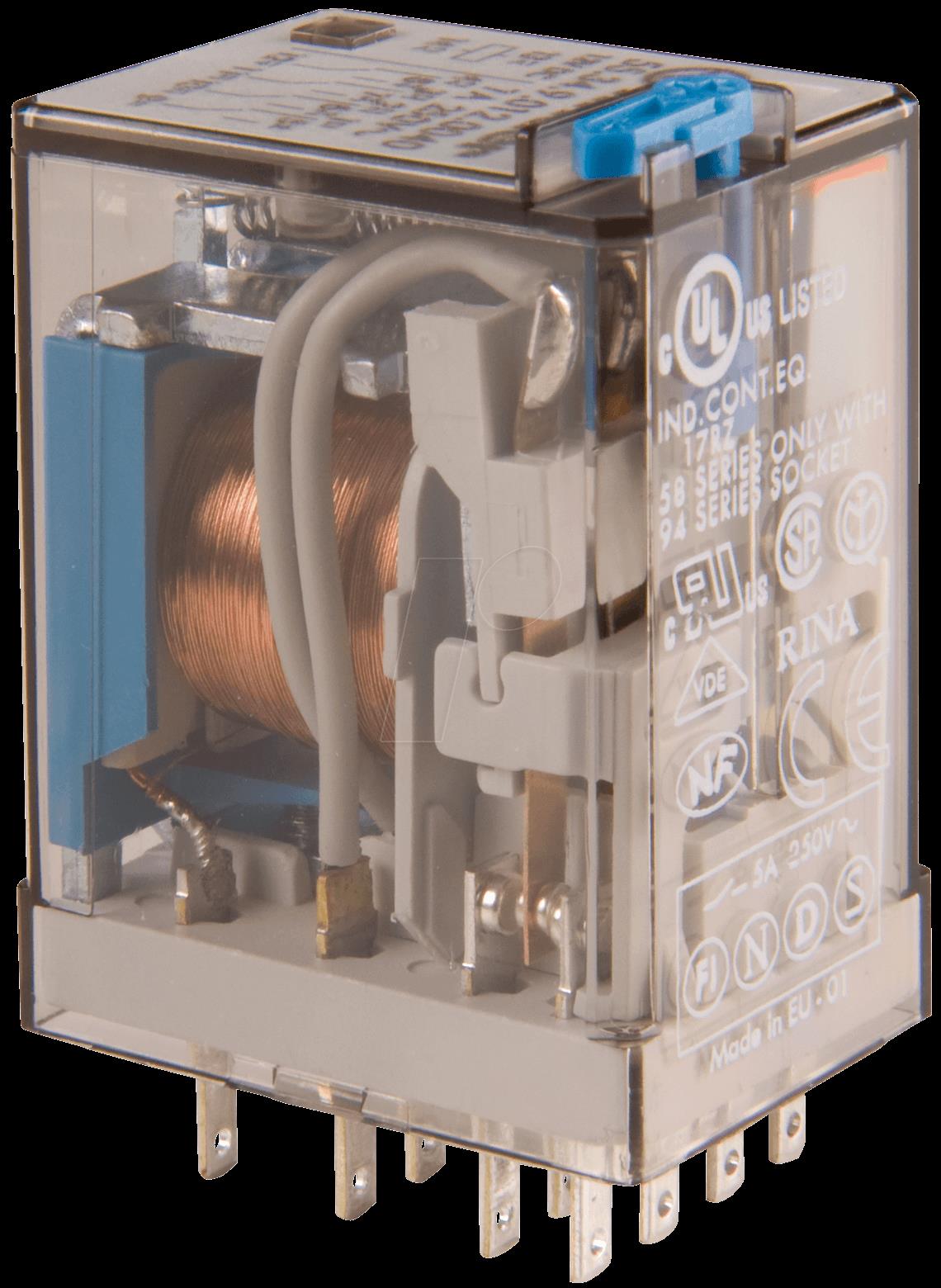 FIN 55.34.8 12V - Industrierelais 4x UM 250V/5A 12VAC (55.34.8.012.0040)