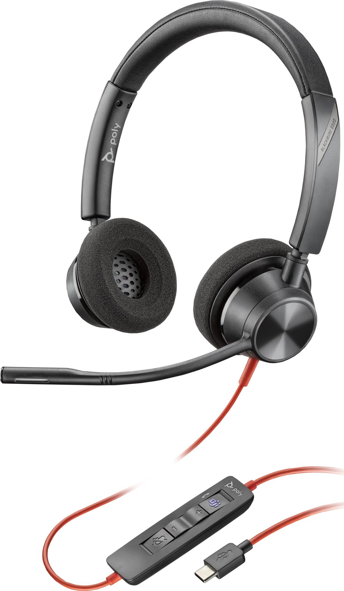 HP Poly Blackwire 3320 Kopfhörer Kabelgebunden Kopfband Büro/Callcenter USB Typ-C Schwarz (76J19AA)