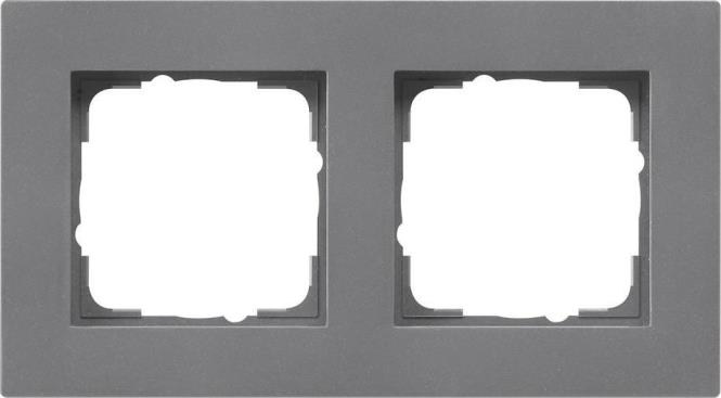 GIRA 0212235 Abdeckrahmen 2f flach Gira E2 Anthrazit (212235)