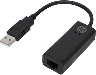 HP Inc HP USB 2.0 Adapter [1x USB 2.0 Stecker A - 1x RJ45-Buchse 8p8c] Schwarz HP (38769)