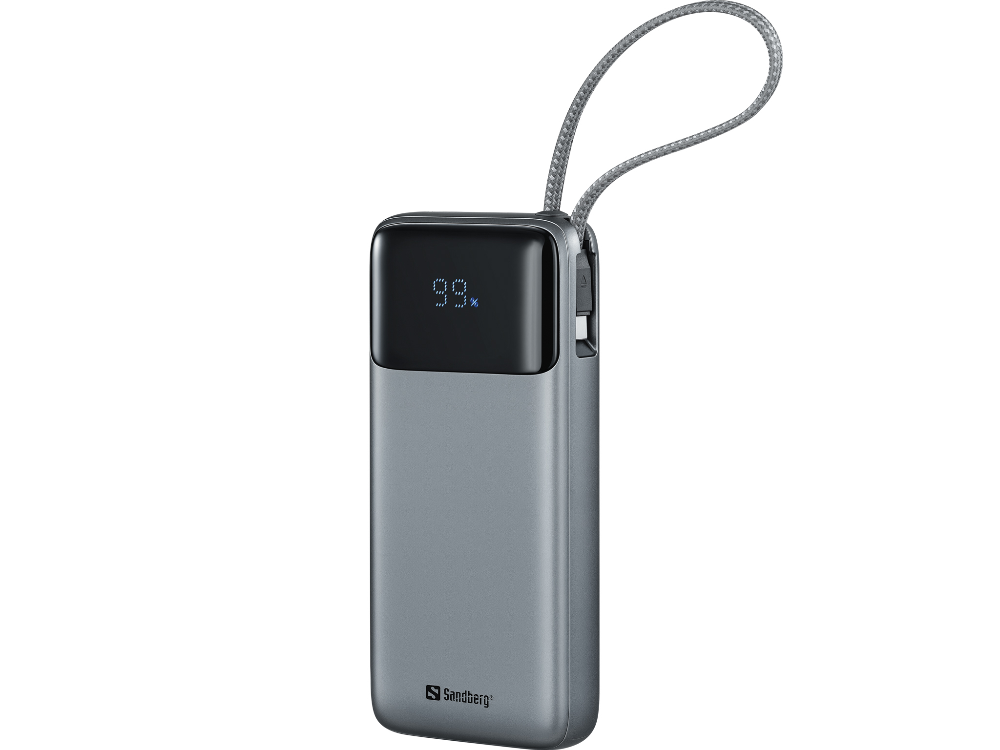 Sandberg All-in-1 Powerbank 20000 mAh 67 W USB-C USB-A Power Delivery LCD Schwarz Grau