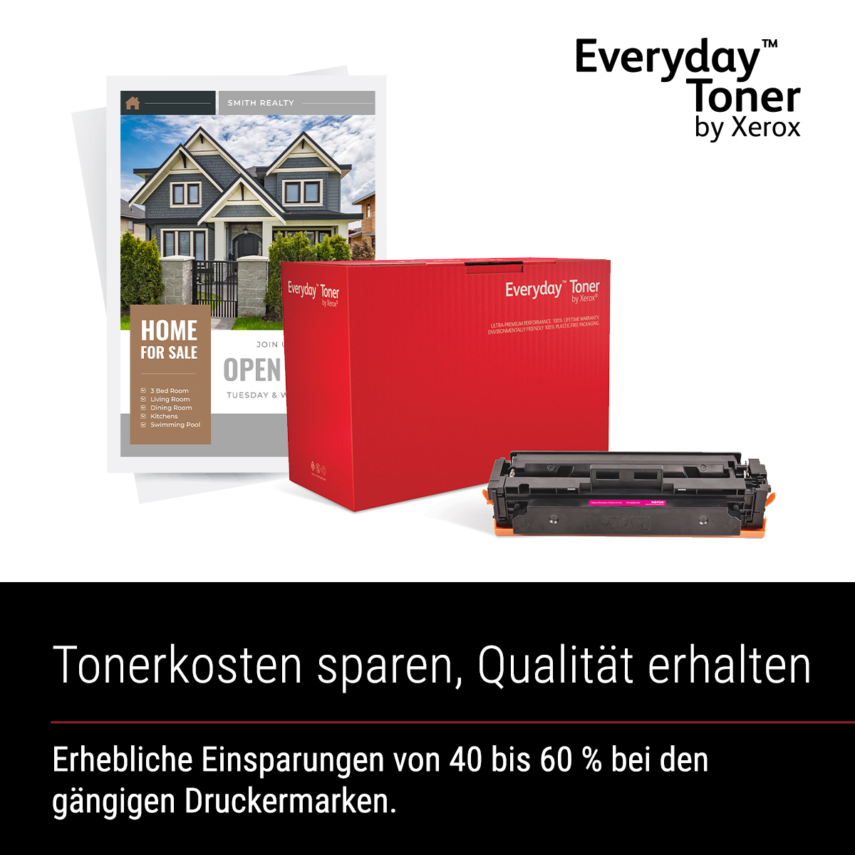 Xerox Everyday Tonerpatrone Schwarz Hohe Ergiebigkeit Kompatibel mit Brother TN-243BK 1000 Seiten