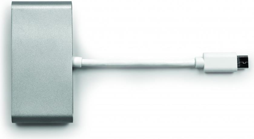 PORT Connect 900122 USB-C Hub 3x USB 3.0 + 1x USB-C Silber, Weiß