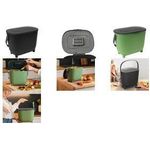 EDA Kompostbehälter mit Aktivkohlefilter, schwarz/anthrazit Fassungsvermögen: 10 Liter, aus Kunststoff, ergonomischer - 1 Stück (013121 NO/G.ANT)
