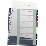 Leitz Register 1236 Style DIN A4 1-6 Polypropylen Mehrfarbig 6 Registerblätter extrabreit, PC-beschriftbar 1236-00-00 (1236-00-00)