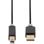 Nedis CCBW60100AT20 USB Kabel 2 m USB 2.0 USB A USB B Anthrazit (CCBW60100AT20)