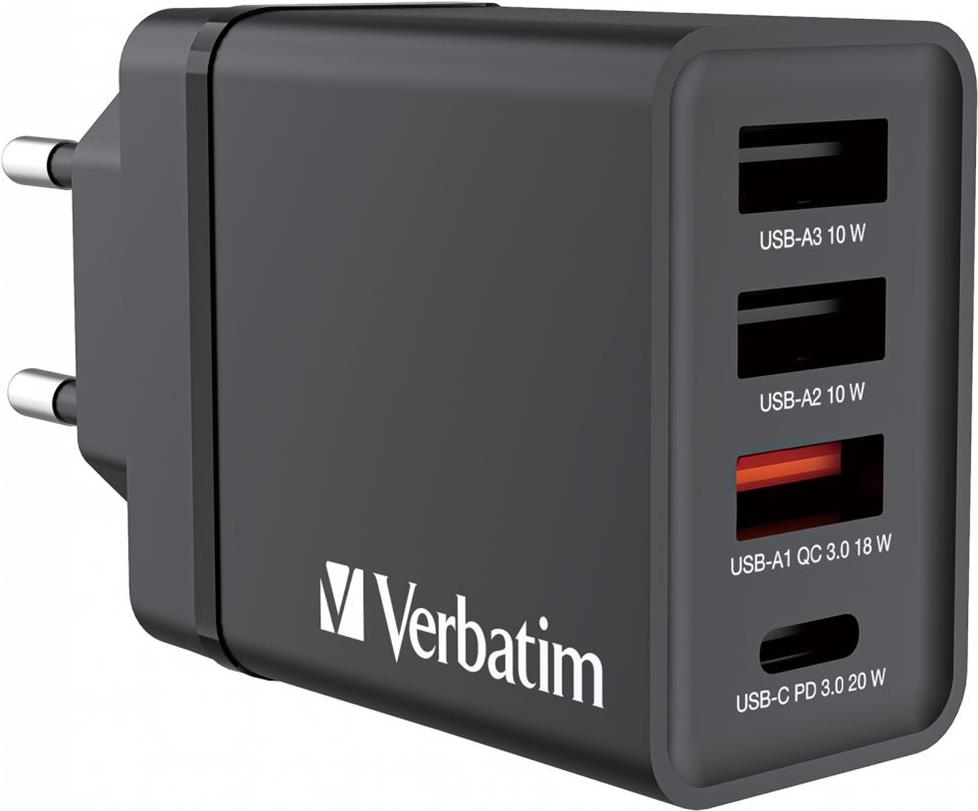 VERBATIM CHR-30EU2 USB Charger 30W with 2 x USB-A 10W Black