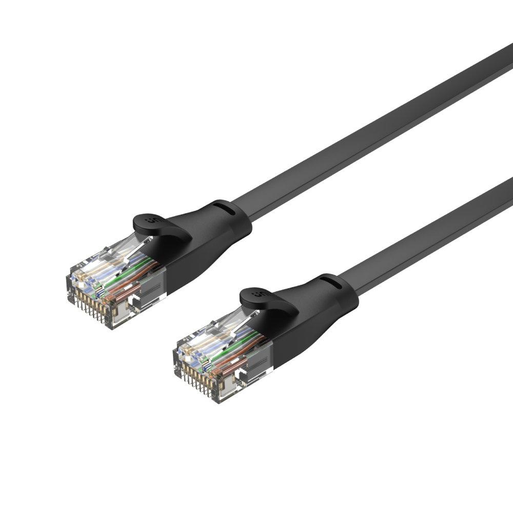Unitek International C1814GBK Cat.6 Flach-Patchkabel UTP RJ45 15 m Schwarz