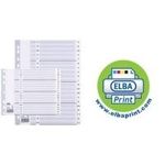 ELBA Kunststoff-Register, A-Z, DIN A4, weiß, 20-teilig, voll volldeckend, aus PP-Folie, 0,15 mm, beschriftbares Deckblatt (03481)