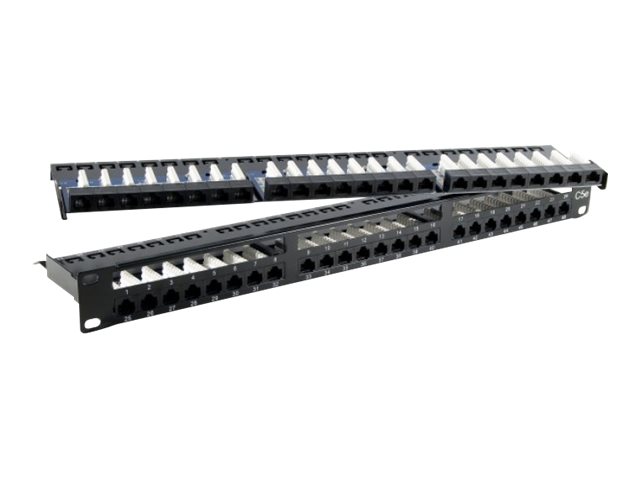 Tecline Patchpanel Cat.6 UTP 48 Port 1HE 19" Schwarz