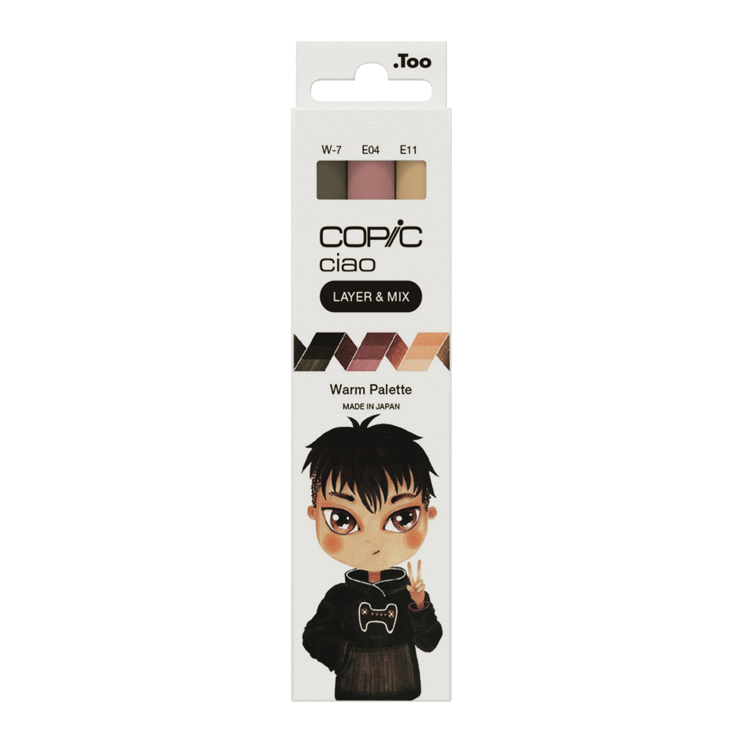 COPIC Ciao Layoutmarker-Set 3 St., Meißel-/Bürstenspitze 1,0 + 6,0 mm, Warm Palette
